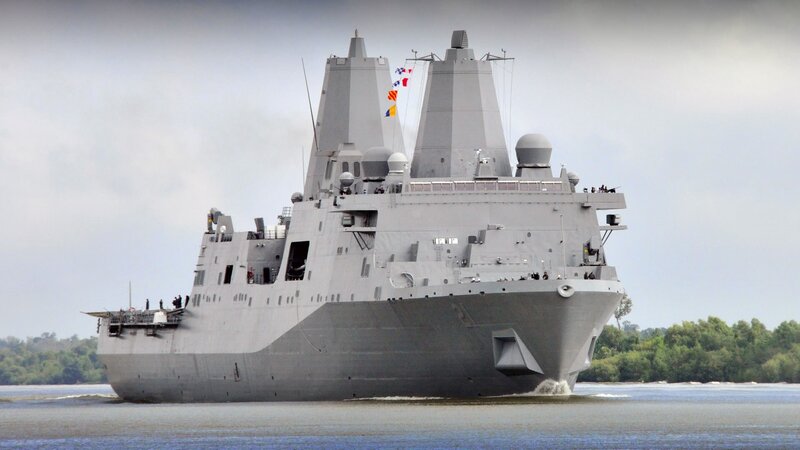 Gray Military Ship — Dramatic