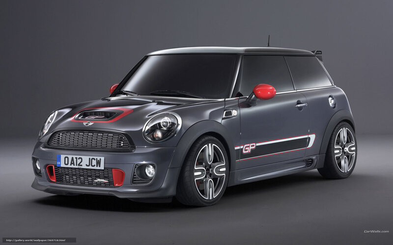 Gray Mini Cooper Car — Dramatic, Photograph, Red Accents