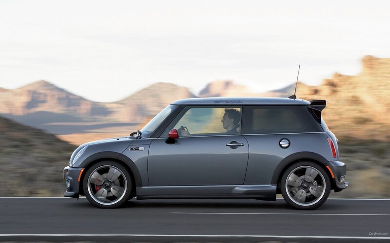 Gray Mini Cooper Car — Dynamic, Afternoon, Photograph