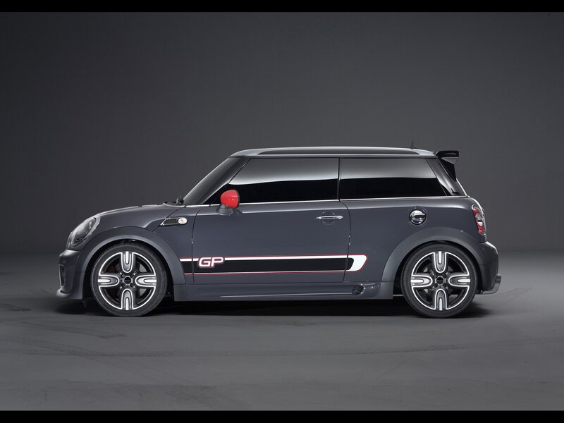 gray mini cooper gp side view