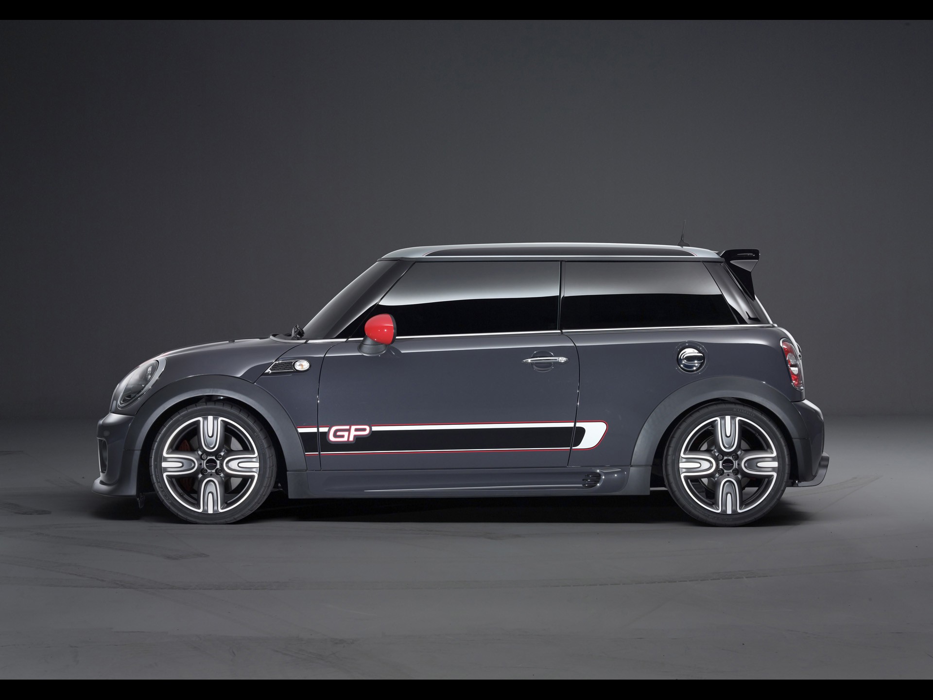 gray mini cooper gp side view