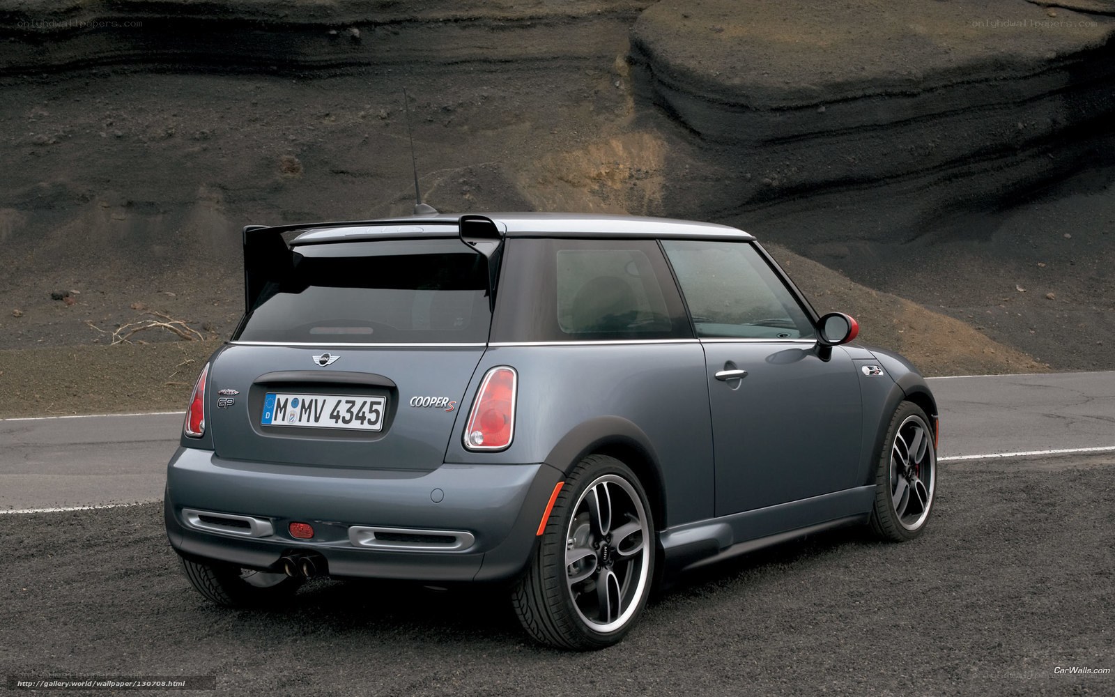 Gray Mini Cooper S on road
