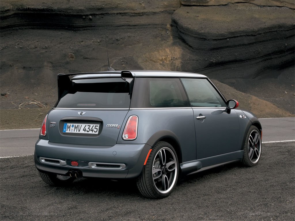 Gray MINI Cooper S parked on road
