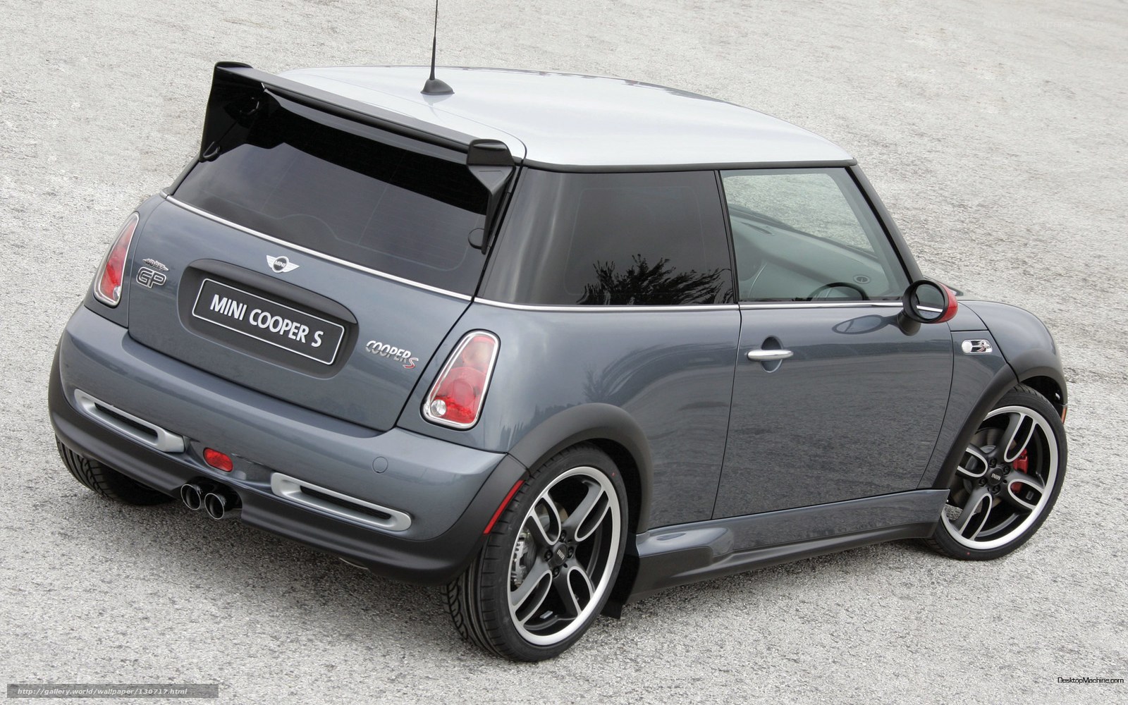 Gray Mini Cooper S rear view