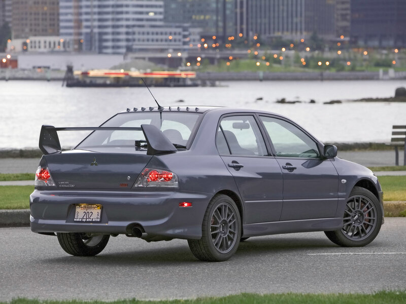 Gray Mitsubishi Lancer — Calm, Sunset