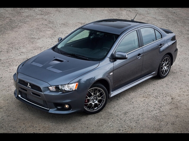 gray mitsubishi lancer evolution