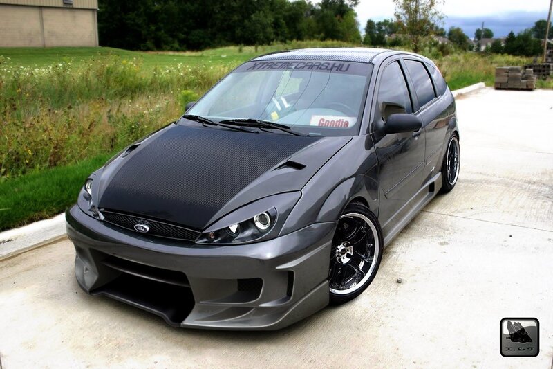 gray modified ford focus