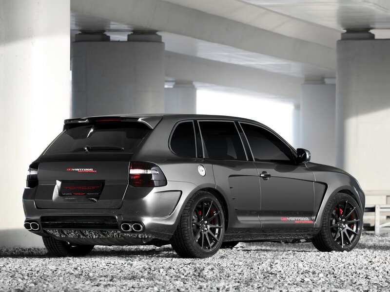 Gray Modified SUV — Dramatic, Photograph, Car, Gravel, Concrete Pillars