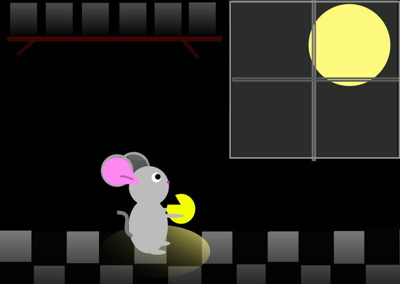 Gray Mouse Holding Cheese