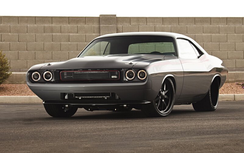 gray muscle car