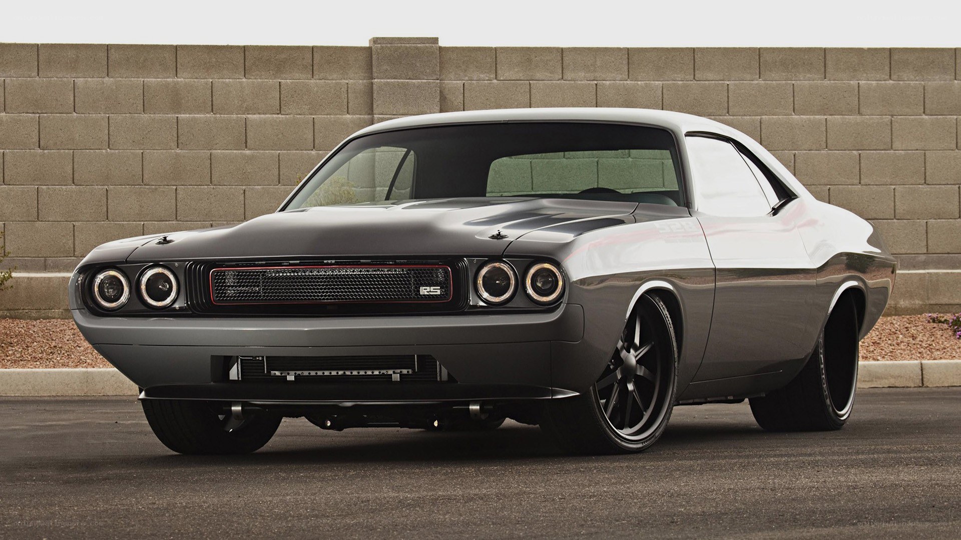 gray muscle car