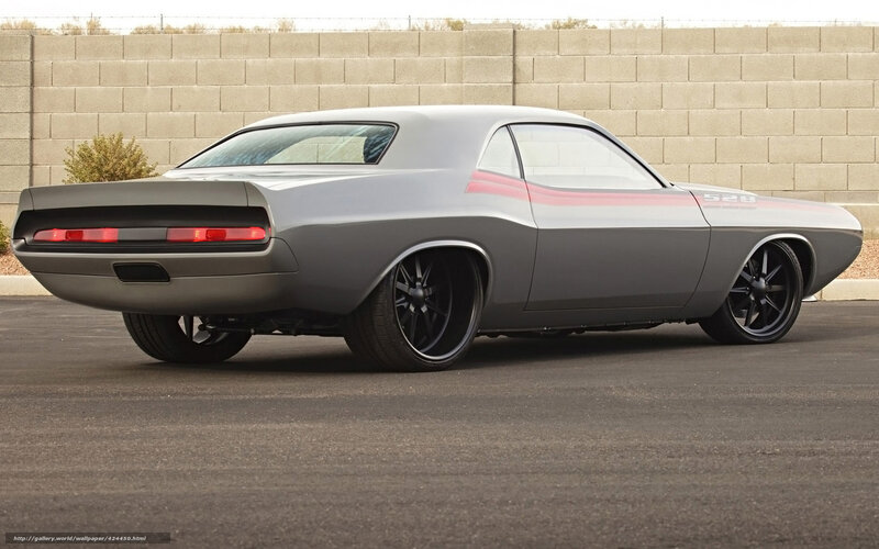 Gray Muscle Car — Calm, Afternoon, Photograph, Concrete Wall