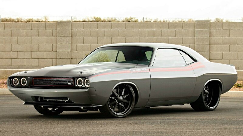 Gray Muscle Car — Calm, Afternoon, Photograph, Wall, Asphalt
