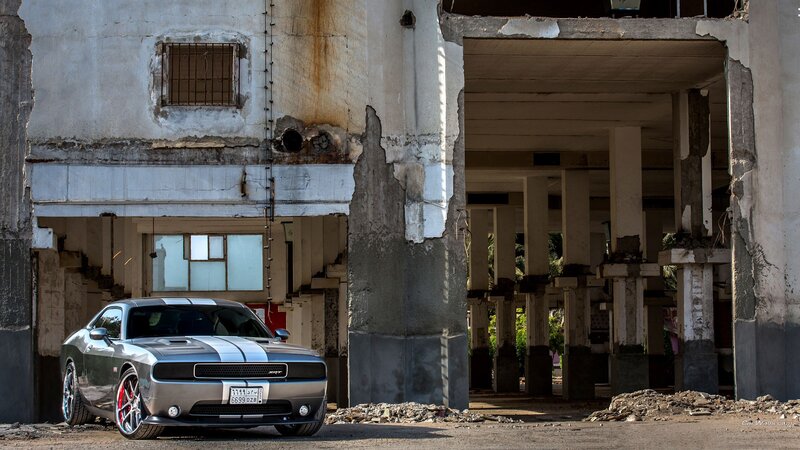 Gray Muscle Car — Dramatic, Afternoon, Photograph, Abandoned Building