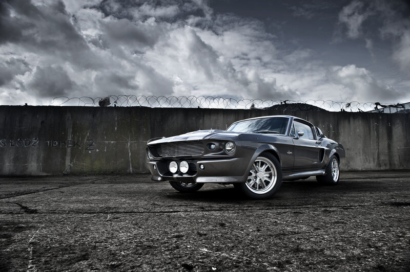 Gray Muscle Car — Dramatic, Photograph