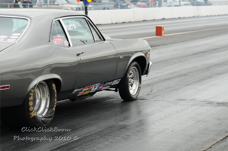gray muscle car on track