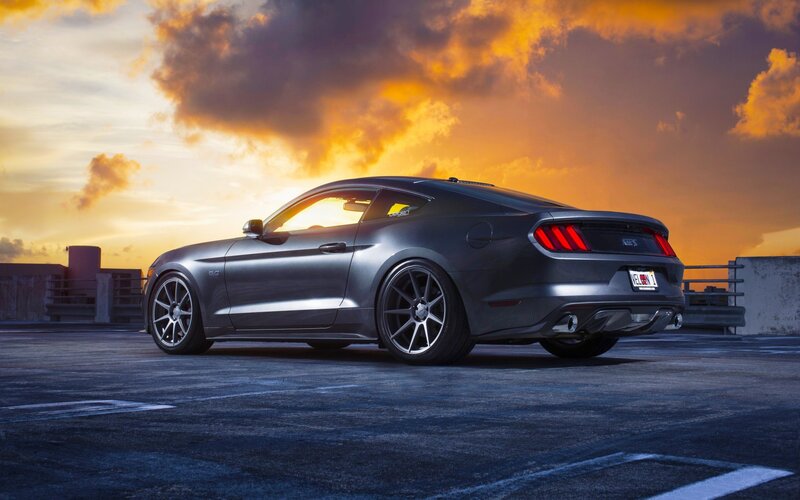 Gray Mustang Car — Dramatic