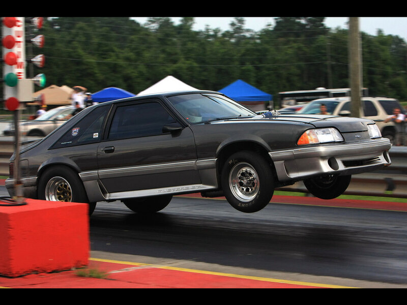 Gray Mustang on Track