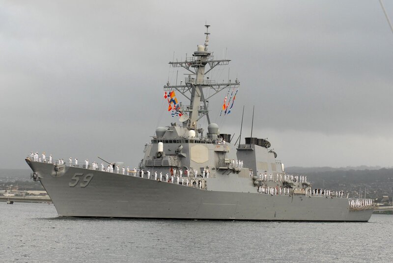 Gray Naval Destroyer