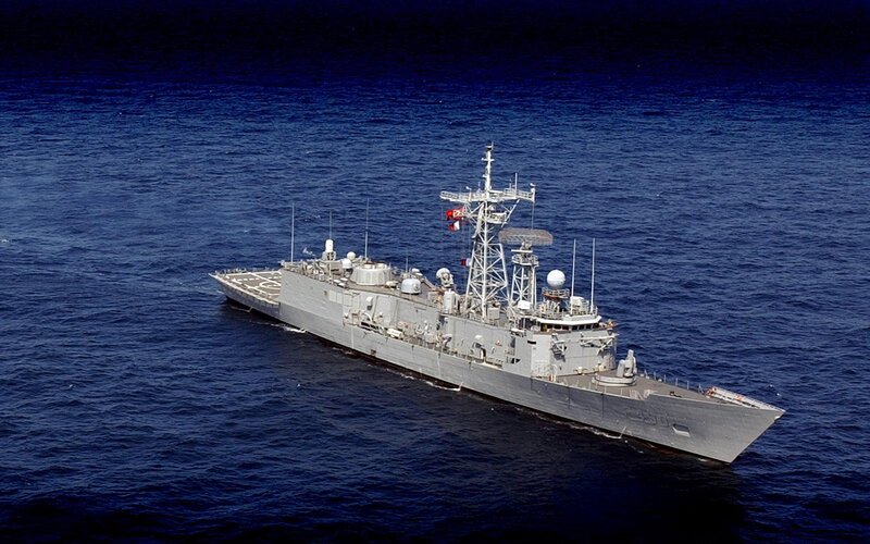 Gray Naval Warship — Calm, Photograph