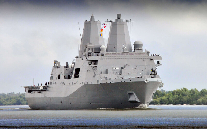 Gray Naval Warship