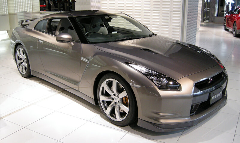 Gray Nissan GT-R sports car