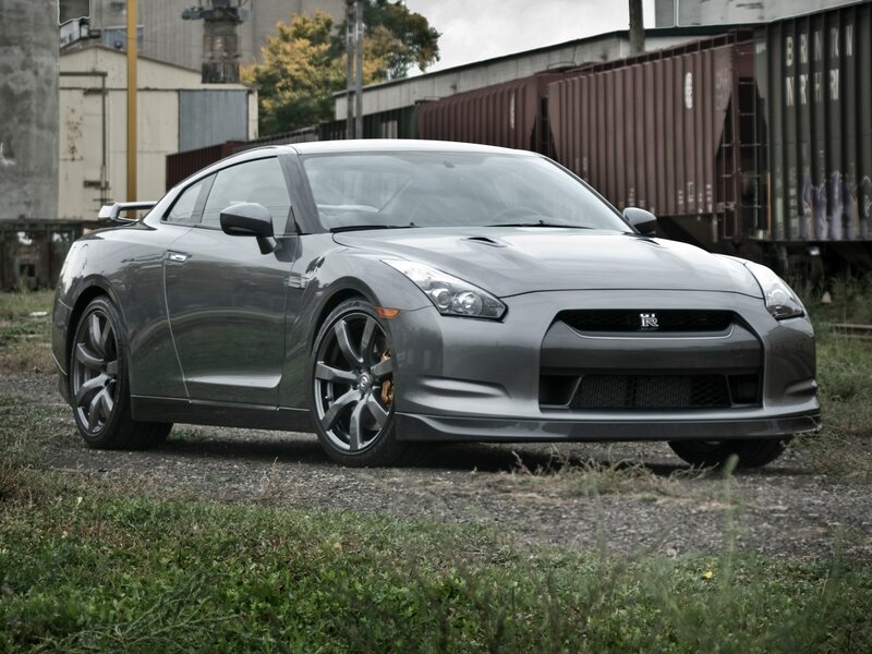 Gray Nissan GT-R sports car
