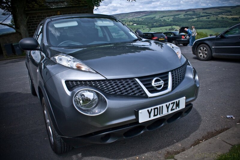 Gray Nissan Juke parked outdoors