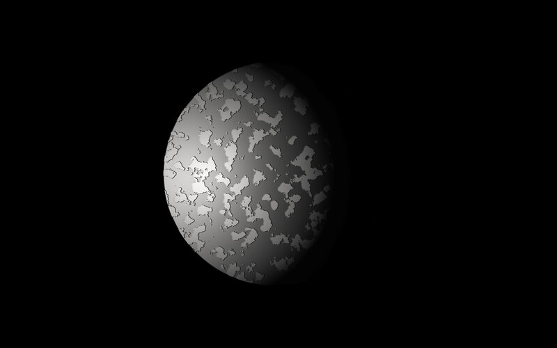 gray planet in space