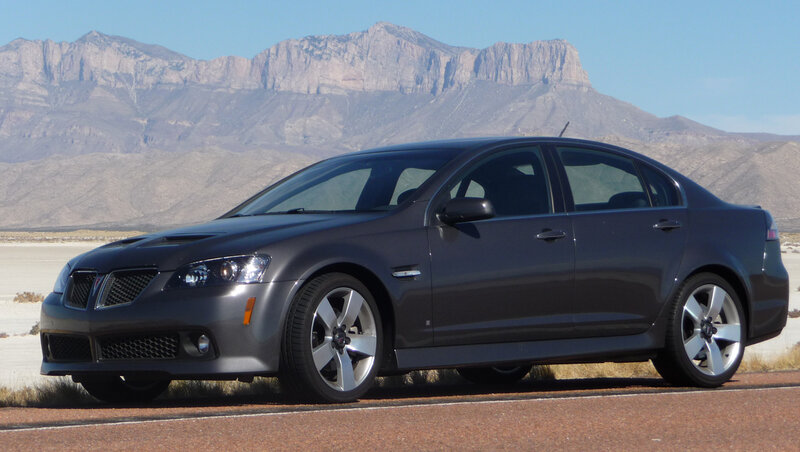 gray pontiac g8 in desert