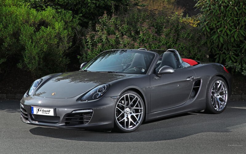 Gray Porsche Boxster parked