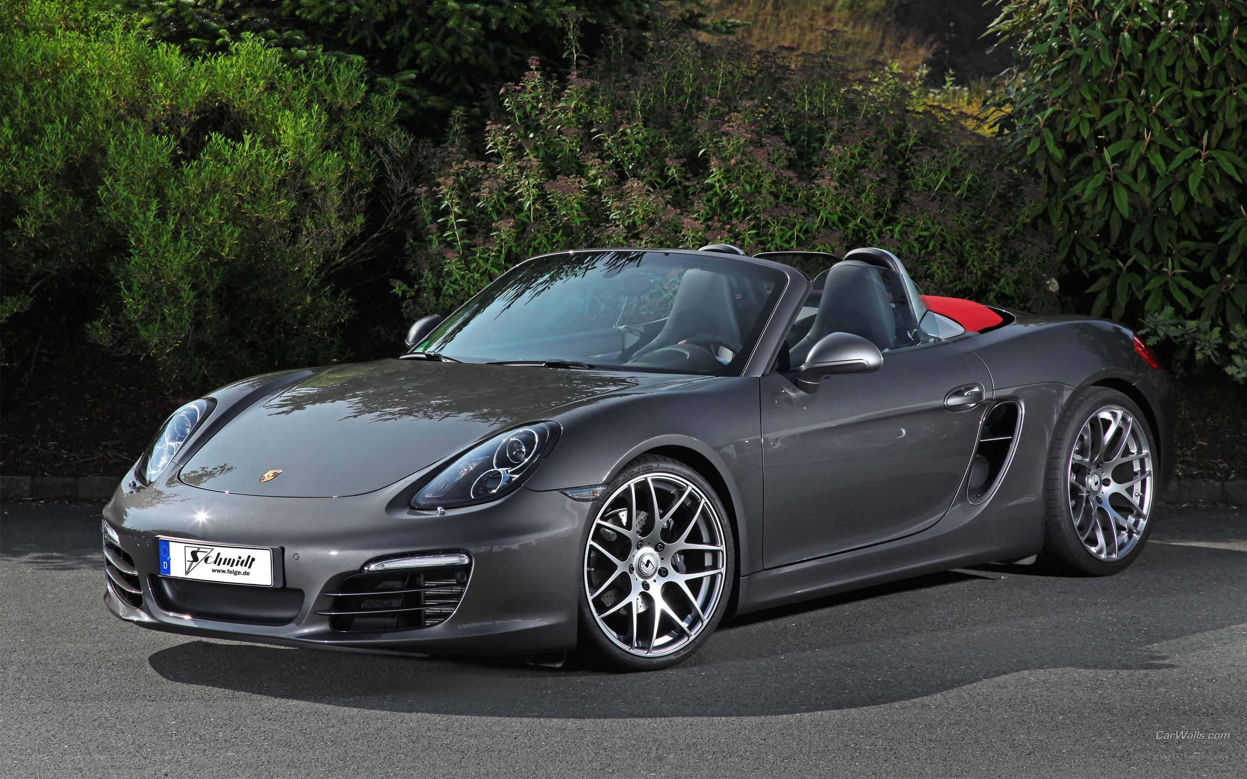 Gray Porsche Boxster parked