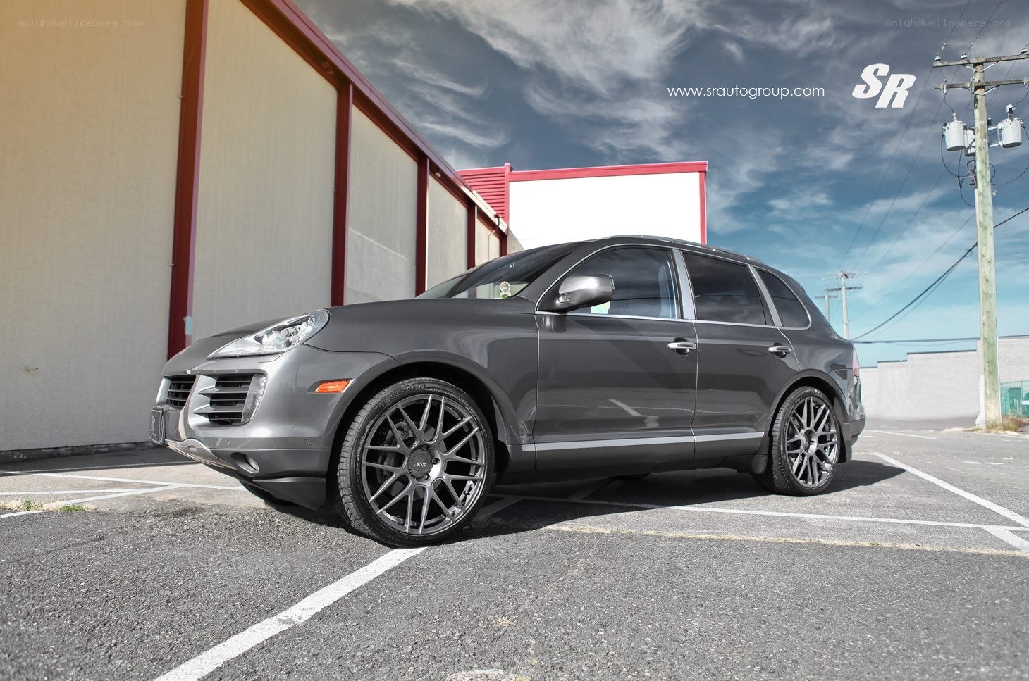 gray porsche cayenne parked