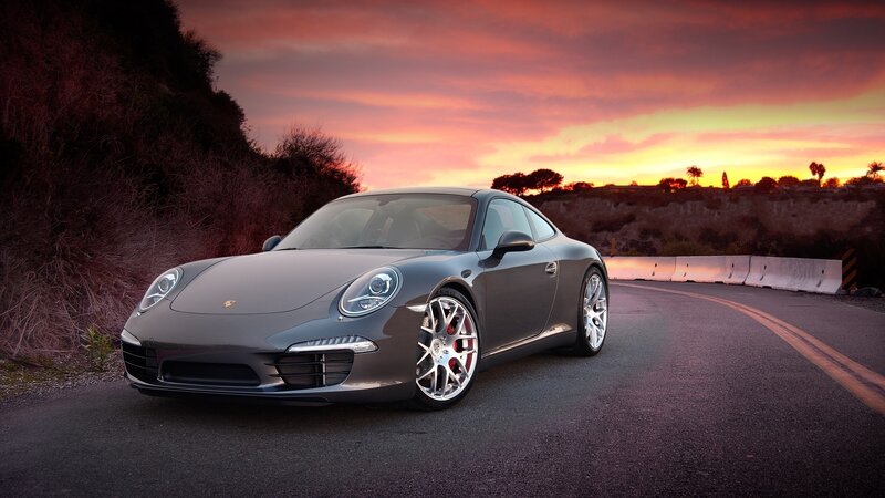 Gray Porsche on Road