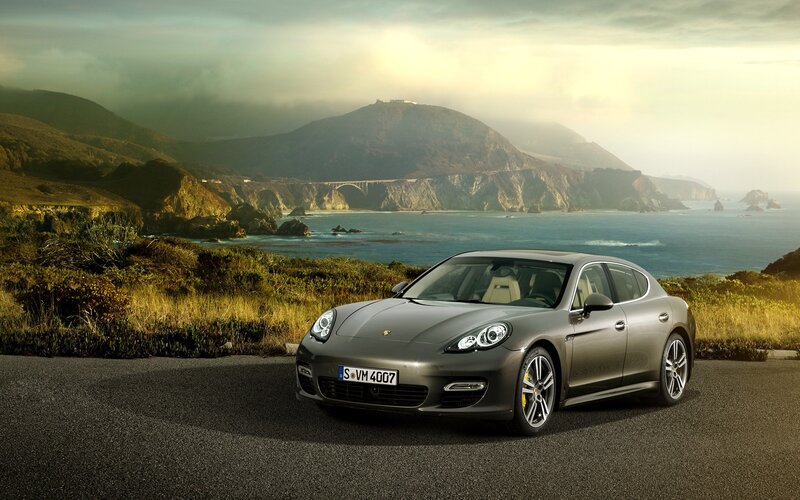 Gray Porsche Panamera — Dramatic