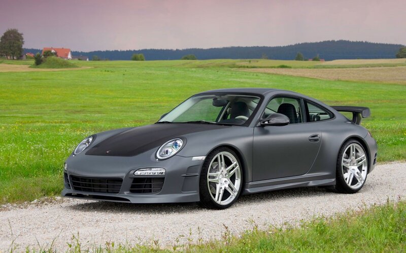 gray porsche sports car