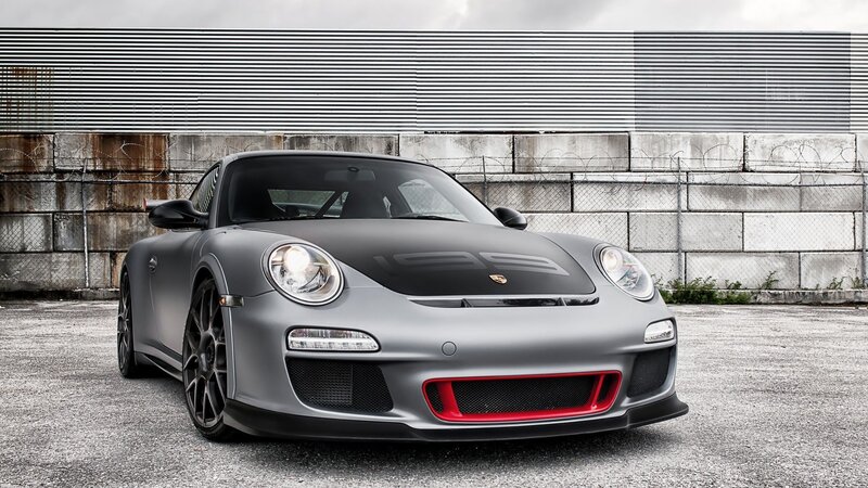 Gray Porsche Sports Car — Dramatic