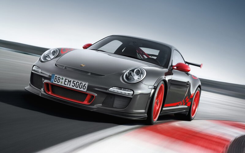 Gray Porsche Sports Car — Dynamic