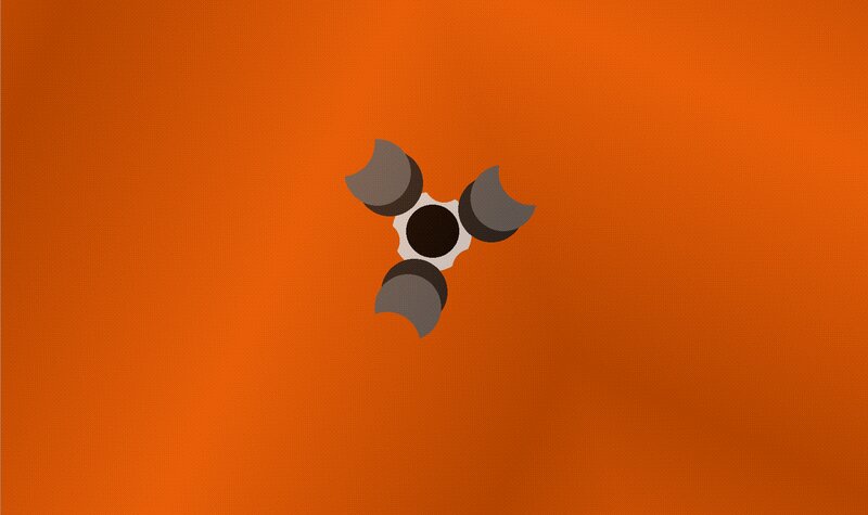 Gray Propeller on Orange