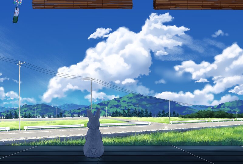 Gray Rabbit Statue