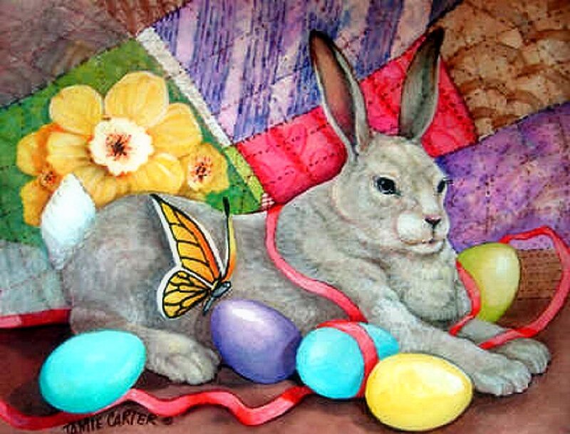 Gray Rabbit with Eggs