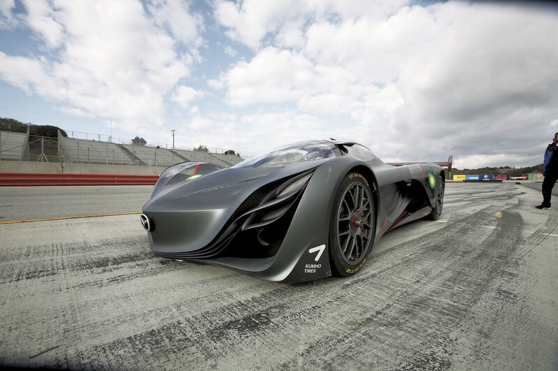 Gray Race Car on Track — Dramatic, Afternoon, Photograph