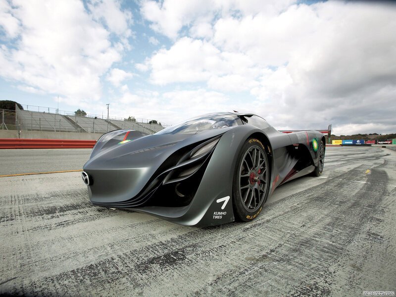 Gray Race Car on Track — Dramatic, Afternoon
