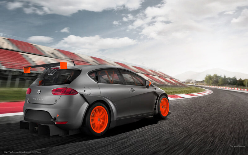 Gray Race Car on Track — Dynamic, Afternoon, 3d Render