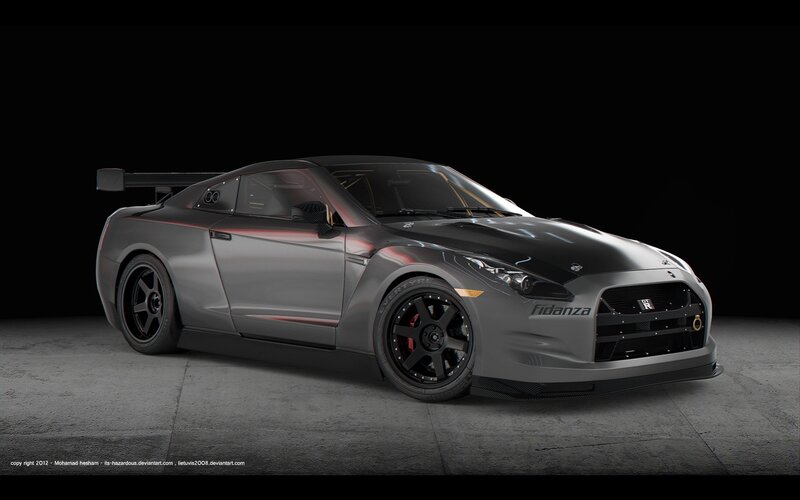 gray race car with carbon fiber