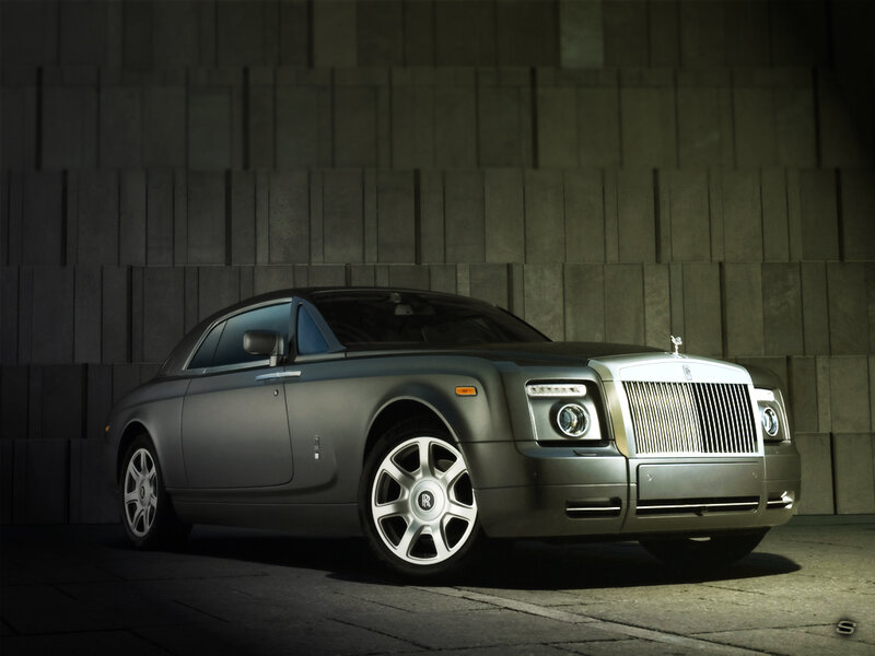 Gray Rolls-Royce Coupe — Dramatic, Night