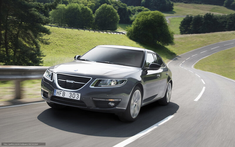 Gray Saab on a winding road