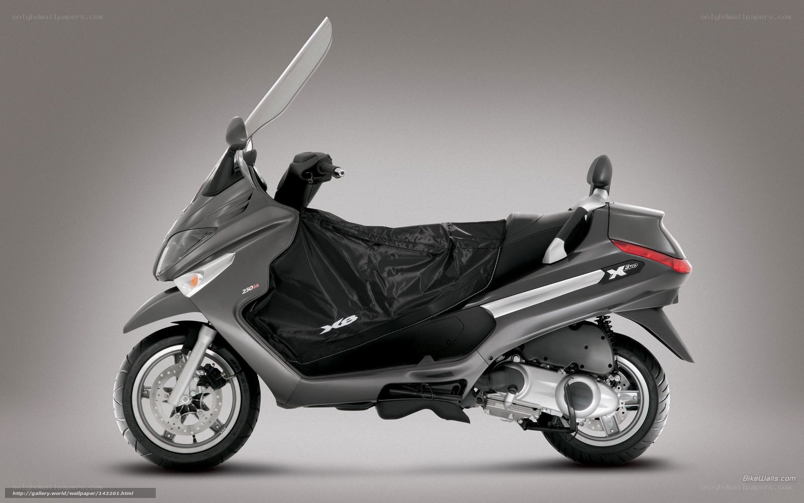 Gray scooter with windscreen