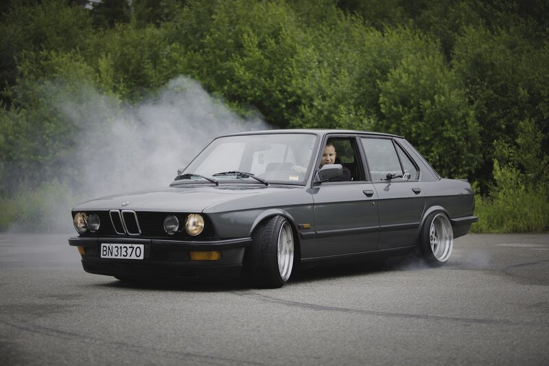 Gray Sedan Car — Dramatic, Photograph, Smoke