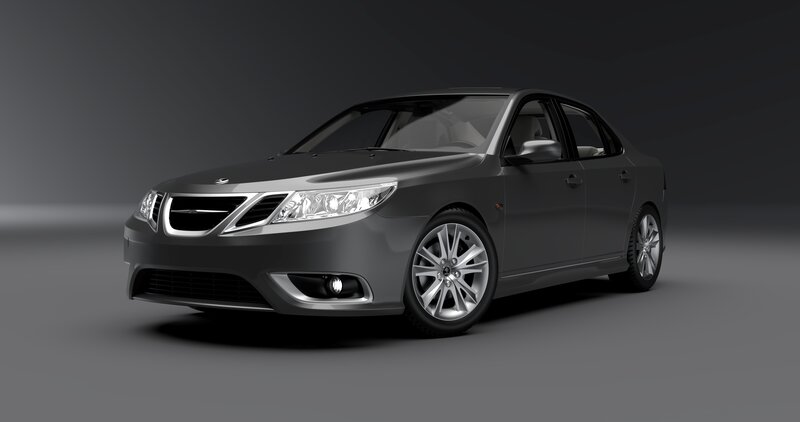 Gray Sedan Car — Neutral, 3d Render
